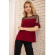 Кофта с короткими рукавами и прозрачной сеткой, цвет Бордовый, 172R011