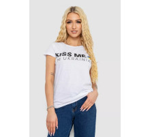 Женская футболка с патриотическим принтом, цвет белый, 244R2213-1