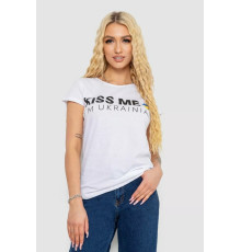 Футболка жіноча з патріотичним принтом, колір білий, 244R2213-1