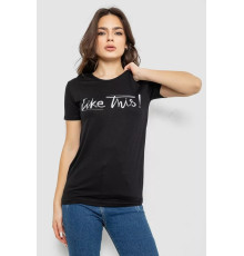 Футболка жіноча з принтом, колір чорний, 244R501