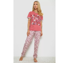 Женская пижама с принтом, цвет пудровый, 243R9249