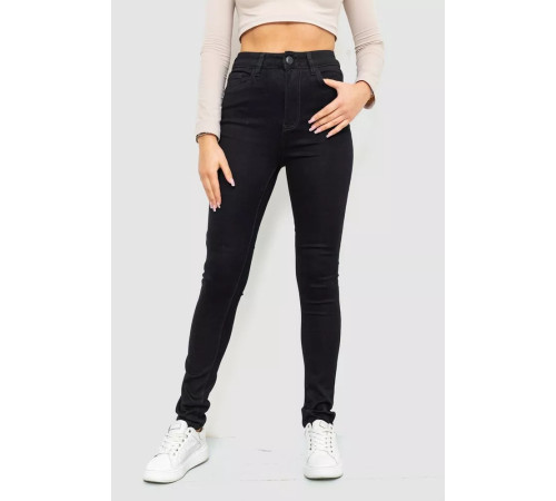 Джинси жіночі стрейч 214R1443, колір чорний, 214R1433