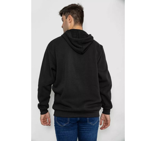Кофта мужская на флисе с капюшоном 244R2563, цвет Черный
