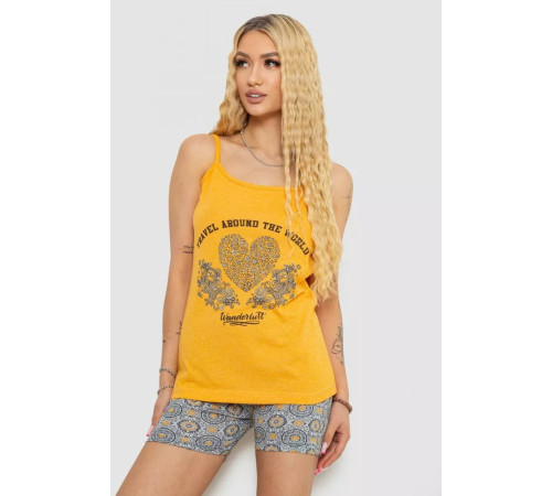 Женская пижама с принтом, цвет желтый, 238R3119.