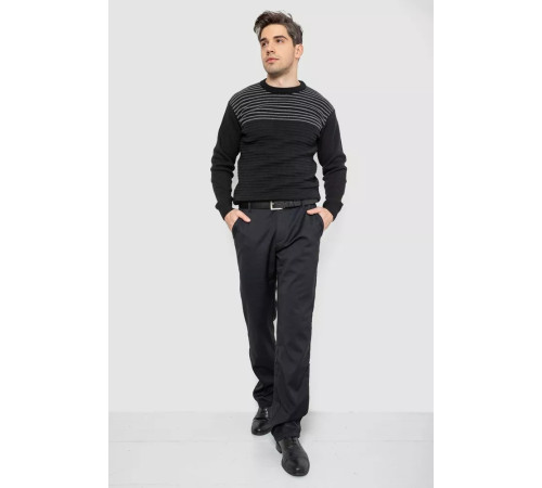 Брюки мужские классические на флисе, цвет черный, 244R305-1.