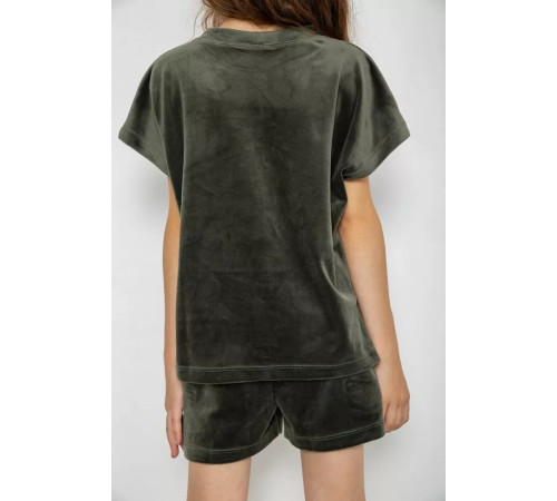 Костюм для дівчаток велюровий, колір хакі, 102R1528