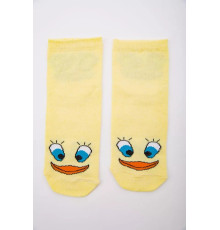 Жовті жіночі шкарпетки, з принтом, середньої довжини, 167R337