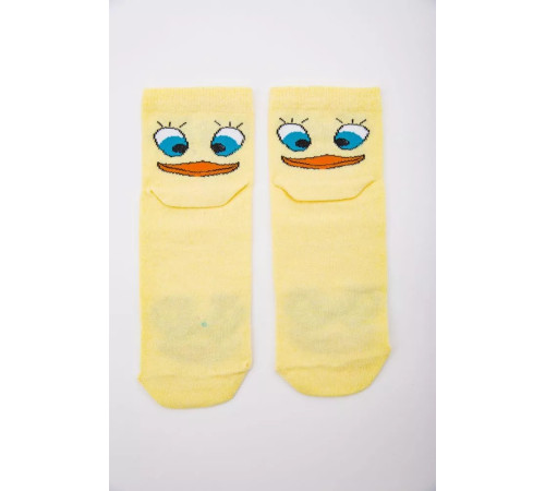 Жовті жіночі шкарпетки, з принтом, середньої довжини, 167R337
