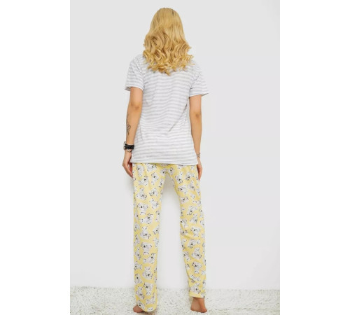 Піжама жіноча з принтом, колір сірий, 243R3678