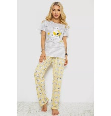 Женская пижама с принтом, цвет серый, 243R3678