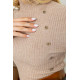 Водолазка жіноча в рубчик, колір бежевий, 204R045
