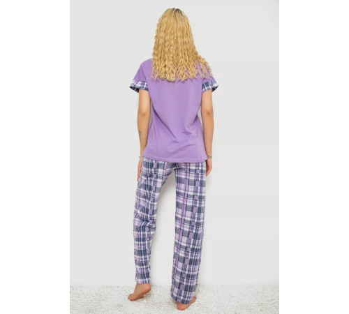 Піжама жіноча з принтом, колір бузковий, 243R2093-4