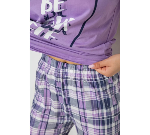 Піжама жіноча з принтом, колір бузковий, 243R2093-4