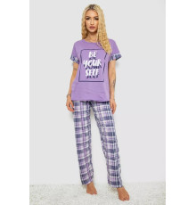 Піжама жіноча з принтом, колір бузковий, 243R2093-4