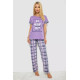 Піжама жіноча з принтом, колір бузковий, 243R2093-4