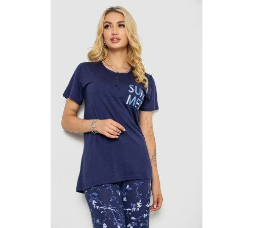 Женская пижама с принтом, цвет синий, 243R10286
