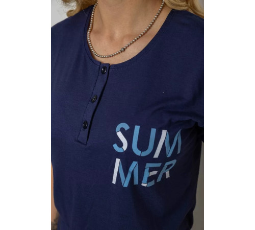 Женская пижама с принтом, цвет синий, 243R10286