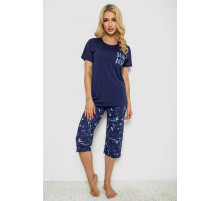 Женская пижама с принтом, цвет синий, 243R10286