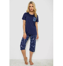 Женская пижама с принтом, цвет синий, 243R10286
