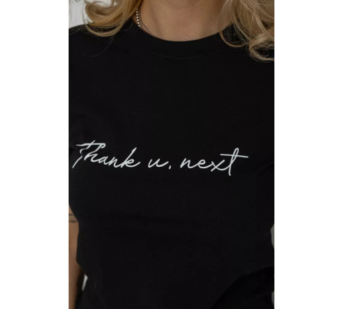 Футболка жіноча з принтом, колір чорний, 238R57561