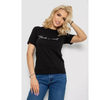 Женская футболка с принтом, цвет черный, 238R57561