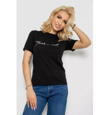 Футболка жіноча з принтом, колір чорний, 238R57561