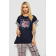 Піжама жіноча з принтом, колір синій, 243R8483