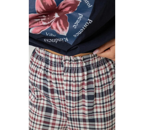 Піжама жіноча з принтом, колір синій, 243R8483