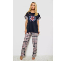 Піжама жіноча з принтом, колір синій, 243R8483
