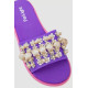 Шльопанці жіночі з намистинами, колір рожево-бузковий, 243R8459-4