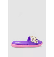 Шльопанці жіночі з намистинами, колір рожево-бузковий, 243R8459-4