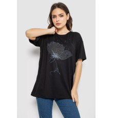 Футболка жіноча з принтом, колір чорний, 244R602