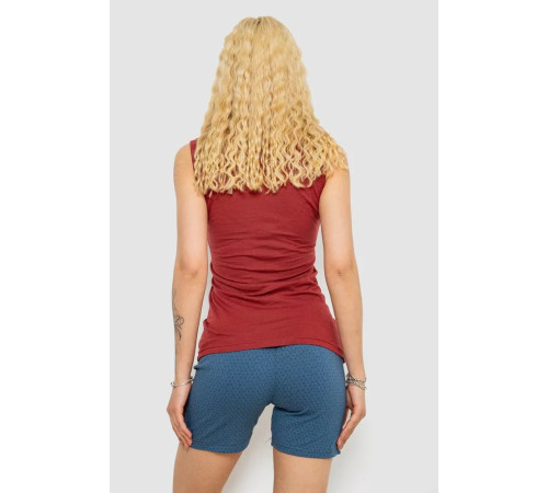 Пижама женская с принтом, цвет бордовый, 243R2469