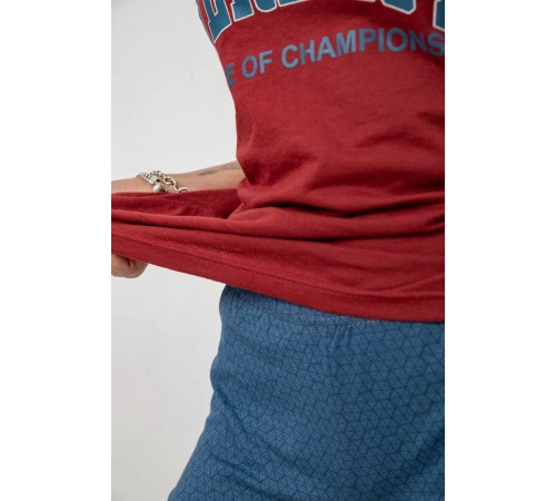 Пижама женская с принтом, цвет бордовый, 243R2469