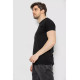 Футболка чоловіча однотонна батал, колір чорний, 244R2406