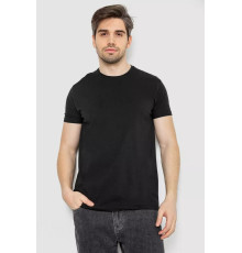 Футболка чоловіча однотонна батал, колір чорний, 244R2406