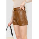Шорты женские экокожа, цвет коричневый, 186R5222
