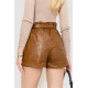 Шорты женские экокожа, цвет коричневый, 186R5222