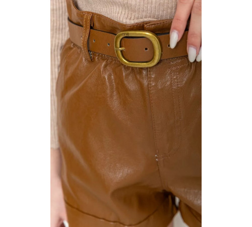 Шорты женские экокожа, цвет коричневый, 186R5222