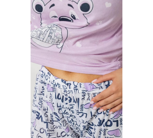 Піжама жіноча з принтом, колір бузковий, 243R2525