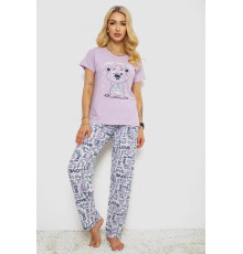 Піжама жіноча з принтом, колір бузковий, 243R2525
