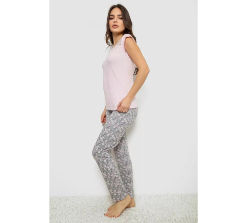 Жіноча піжама з принтом, колір рожевий, 243R1484-004