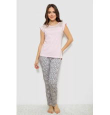 Женская пижама с принтом, цвет розовый, 243R1484-004.