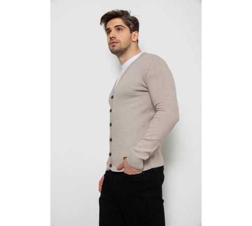 Кофта чоловіча на ґудзиках, колір бежевий, 238R1055