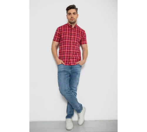 Сорочка чоловіча в клітку, колір червоний, 214R831