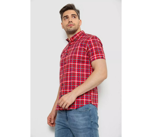 Сорочка чоловіча в клітку, колір червоний, 214R831