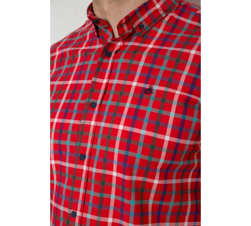 Сорочка чоловіча в клітку, колір червоний, 214R831