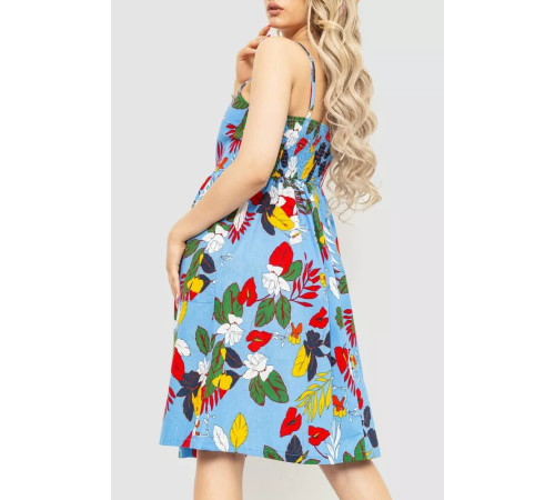 Жіночий сарафан з квітковим принтом, колір блакитний, 221R1932-4