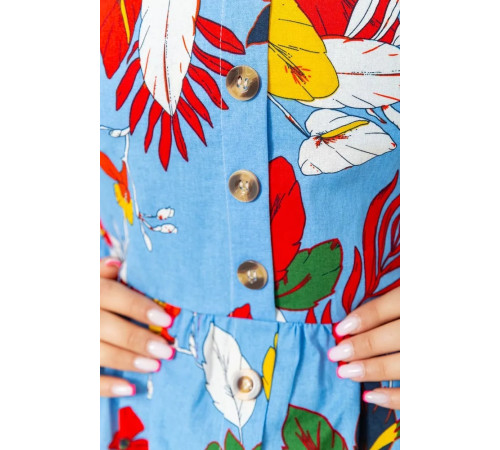 Жіночий сарафан з квітковим принтом, колір блакитний, 221R1932-4