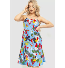 Женский сарафан с цветочным принтом, цвет голубой, 221R1932-4.